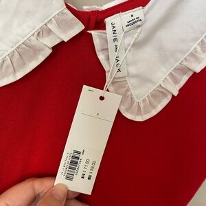 Janie and Jack Red Dress with Peter Pan Collar - size 8- NWT